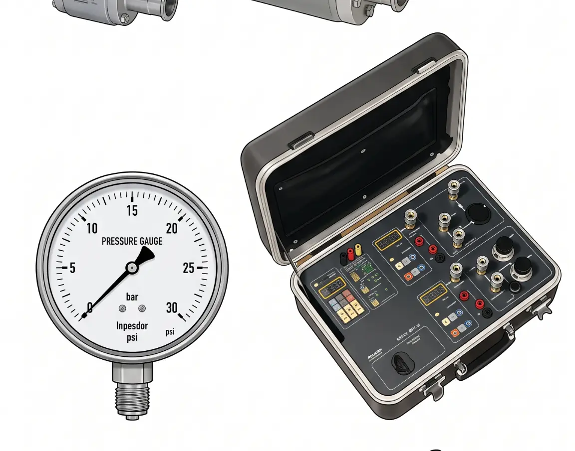 Manómetro industrial y equipo portátil de calibración